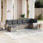 vidaXL 7-tlg. Garten-Sofagarnitur mit Kissen Grau Poly Rattan vidaXL 7-tlg. Garten-Sofagarnitur mit Kissen Grau Poly Rattan