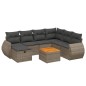 vidaXL 8-tlg. Garten-Sofagarnitur mit Kissen Grau Poly Rattan vidaXL 8-tlg. Garten-Sofagarnitur mit Kissen Grau Poly Rattan