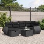 vidaXL 7-tlg. Garten-Sofagarnitur mit Kissen Schwarz Poly Rattan vidaXL 7-tlg. Garten-Sofagarnitur mit Kissen Schwarz Poly Rattan
