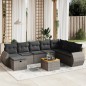 vidaXL 9-tlg. Garten-Sofagarnitur mit Kissen Grau Poly Rattan vidaXL 9-tlg. Garten-Sofagarnitur mit Kissen Grau Poly Rattan