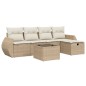 vidaXL 6-tlg. Garten-Sofagarnitur mit Kissen Beige Poly Rattan vidaXL 6-tlg. Garten-Sofagarnitur mit Kissen Beige Poly Rattan