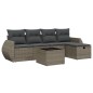 vidaXL 6-tlg. Garten-Sofagarnitur mit Kissen Grau Poly Rattan vidaXL 6-tlg. Garten-Sofagarnitur mit Kissen Grau Poly Rattan