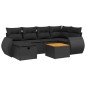 vidaXL 7-tlg. Garten-Sofagarnitur mit Kissen Schwarz Poly Rattan vidaXL 7-tlg. Garten-Sofagarnitur mit Kissen Schwarz Poly Rattan