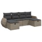 vidaXL 6-tlg. Garten-Sofagarnitur mit Kissen Grau Poly Rattan vidaXL 6-tlg. Garten-Sofagarnitur mit Kissen Grau Poly Rattan
