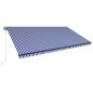 vidaXL Markise mit Windsensor & LED 600x300cm Blau und Weiß vidaXL Markise mit Windsensor & LED 600x300cm Blau und Weiß