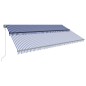 vidaXL Markise mit Windsensor & LED 600x300cm Blau und Weiß vidaXL Markise mit Windsensor & LED 600x300cm Blau und Weiß