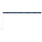 vidaXL Markise mit Windsensor & LED 600x300cm Blau und Weiß vidaXL Markise mit Windsensor & LED 600x300cm Blau und Weiß