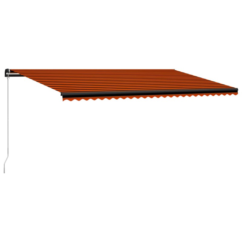 vidaXL Einziehbare Markise Handbetrieben 600 x 300 cm Orange und Braun vidaXL Einziehbare Markise Handbetrieben 600 x 300 cm Orange und Braun