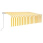 vidaXL Markise Automatisch mit Rollo LED Windsensor 6x3m Gelb Weiß vidaXL Markise Automatisch mit Rollo LED Windsensor 6x3m Gelb Weiß