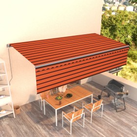vidaXL Markise Manuell Einziehbar mit Rollo 6x3 m Orange und Braun