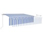 vidaXL Markise Automatisch mit Rollo LED Windsensor 6x3m Blau Weiß vidaXL Markise Automatisch mit Rollo LED Windsensor 6x3m Blau Weiß