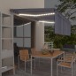 vidaXL Markise Manuell Einziehbar mit Rollo LED 4x3m Blau und Weiß vidaXL Markise Manuell Einziehbar mit Rollo LED 4x3m Blau und Weiß