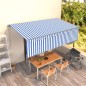 vidaXL Markise Manuell Einziehbar mit Rollo 5x3 m Blau & Weiß vidaXL Markise Manuell Einziehbar mit Rollo 5x3 m Blau & Weiß
