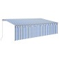 vidaXL Markise Manuell Einziehbar mit Rollo 5x3 m Blau & Weiß vidaXL Markise Manuell Einziehbar mit Rollo 5x3 m Blau & Weiß