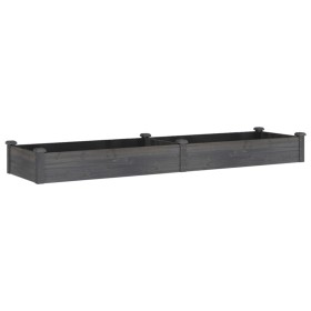 vidaXL Hochbeet mit Einsatz Grau 240x60x25 cm Massivholz Tanne
