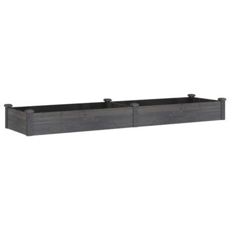 vidaXL Hochbeet mit Einsatz Grau 240x60x25 cm Massivholz Tanne