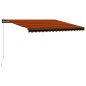 vidaXL Markise Manuell Einziehbar LED 400x300 cm Orange & Braun vidaXL Markise Manuell Einziehbar LED 400x300 cm Orange & Braun