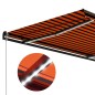 vidaXL Markise Manuell Einziehbar LED 400x300 cm Orange & Braun vidaXL Markise Manuell Einziehbar LED 400x300 cm Orange & Braun