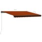 vidaXL Markise Manuell Einziehbar LED 400x300 cm Orange & Braun vidaXL Markise Manuell Einziehbar LED 400x300 cm Orange & Braun