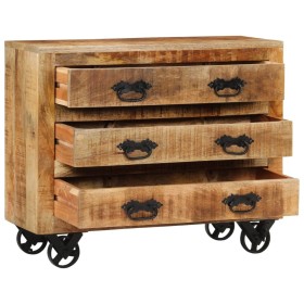 vidaXL Sideboard mit 3 Schubladen 80x30x65 cm Massives Raues Mangoholz