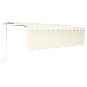 vidaXL Markise Automatisch mit Rollo LED Windsensor 5x3 m Creme 