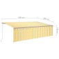 vidaXL Markise Manuell Einziehbar mit Rollo & LED 5x3 m Gelb & Weiß vidaXL Markise Manuell Einziehbar mit Rollo & LED 5x3 m Gelb & Weiß