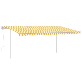 vidaXL Markise Automatisch mit LED & Windsensor 5x3 m Gelb & Weiß
