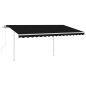 vidaXL Automatische Markise mit LED & Windsensor 4x3,5 m Anthrazit vidaXL Automatische Markise mit LED & Windsensor 4x3,5 m Anthrazit