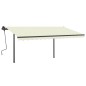 vidaXL Markise Manuell Einziehbar mit Pfosten 4,5x3,5 m Creme vidaXL Markise Manuell Einziehbar mit Pfosten 4,5x3,5 m Creme