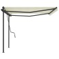 vidaXL Markise Manuell Einziehbar mit Pfosten 4,5x3,5 m Creme vidaXL Markise Manuell Einziehbar mit Pfosten 4,5x3,5 m Creme