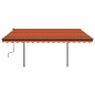 vidaXL Markise Manuell Einziehbar mit Pfosten 4,5x3,5 m Orange Braun vidaXL Markise Manuell Einziehbar mit Pfosten 4,5x3,5 m Orange Braun