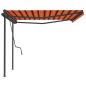 vidaXL Markise Manuell Einziehbar mit Pfosten 4,5x3,5 m Orange Braun vidaXL Markise Manuell Einziehbar mit Pfosten 4,5x3,5 m Orange Braun