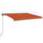 vidaXL Markise Manuell Einziehbar mit Pfosten 4,5x3,5 m Orange Braun vidaXL Markise Manuell Einziehbar mit Pfosten 4,5x3,5 m Orange Braun