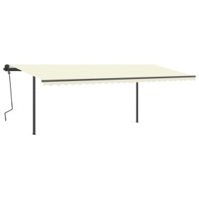 vidaXL Markise Manuell Einziehbar mit LED 6x3,5 m Creme