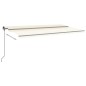 vidaXL Markise Manuell Einziehbar mit LED 6x3,5 m Creme vidaXL Markise Manuell Einziehbar mit LED 6x3,5 m Creme