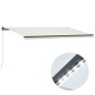 vidaXL Markise Manuell Einziehbar mit LED 600x300 cm Creme vidaXL Markise Manuell Einziehbar mit LED 600x300 cm Creme