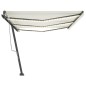 vidaXL Markise Manuell Einziehbar mit LED 600x350 cm Creme vidaXL Markise Manuell Einziehbar mit LED 600x350 cm Creme
