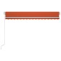 vidaXL Automatische Markise mit LED Windsensor 400x300 cm Orange/Braun vidaXL Automatische Markise mit LED Windsensor 400x300 cm Orange/Braun