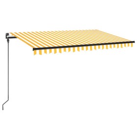 vidaXL Markise Manuell Einziehbar 450x300 cm Gelb und Weiß