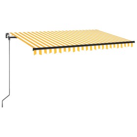 vidaXL Markise Manuell Einziehbar 450x350 cm Gelb und Weiß