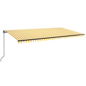 vidaXL Markise Manuell Einziehbar mit LED 600x350 cm Gelb & Weiß