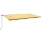 vidaXL Markise Manuell Einziehbar mit LED 600x350 cm Gelb & Weiß vidaXL Markise Manuell Einziehbar mit LED 600x350 cm Gelb & Weiß