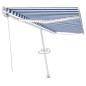 vidaXL Markise Automatisch mit LED & Windsensor 500x300 cm Blau Weiß vidaXL Markise Automatisch mit LED & Windsensor 500x300 cm Blau Weiß