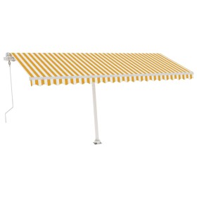 vidaXL Markise Automatisch mit LED & Windsensor 500x300 cm Gelb/Weiß