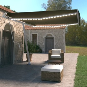 vidaXL Automatische Markise mit LED & Windsensor 400x350 cm Anthrazit