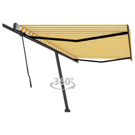 vidaXL Standmarkise Manuell Einziehbar 500x300 cm Gelb/Weiß