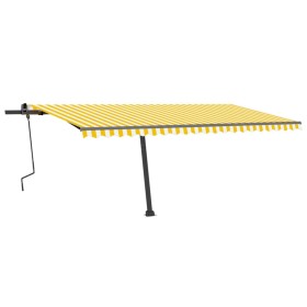 vidaXL Standmarkise Manuell Einziehbar 500x300 cm Gelb/Weiß