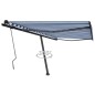 vidaXL Standmarkise Manuell Einziehbar 400x350 cm Blau/Weiß vidaXL Standmarkise Manuell Einziehbar 400x350 cm Blau/Weiß