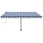 vidaXL Standmarkise Manuell Einziehbar 400x350 cm Blau/Weiß vidaXL Standmarkise Manuell Einziehbar 400x350 cm Blau/Weiß