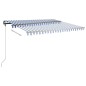 vidaXL Standmarkise Manuell Einziehbar 400x350 cm Blau/Weiß vidaXL Standmarkise Manuell Einziehbar 400x350 cm Blau/Weiß